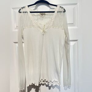 Vintage Y2K Ralph Lauren Denim & Supply White Sheer Long Sleeve